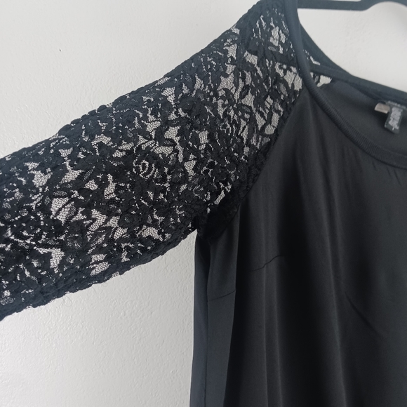 Torrid Super Soft Lace Inset Sleeve Dolman black  Top size 1X - Picture 2 of 7